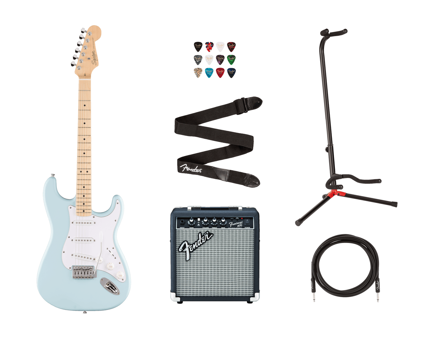 Squier Debut Stratocaster Bundle, Sonic Blue