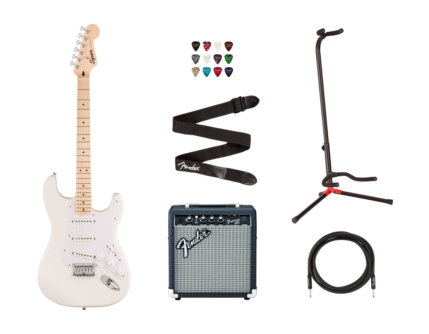 Zestaw Squier Sonic Stratocaster HT, Biały