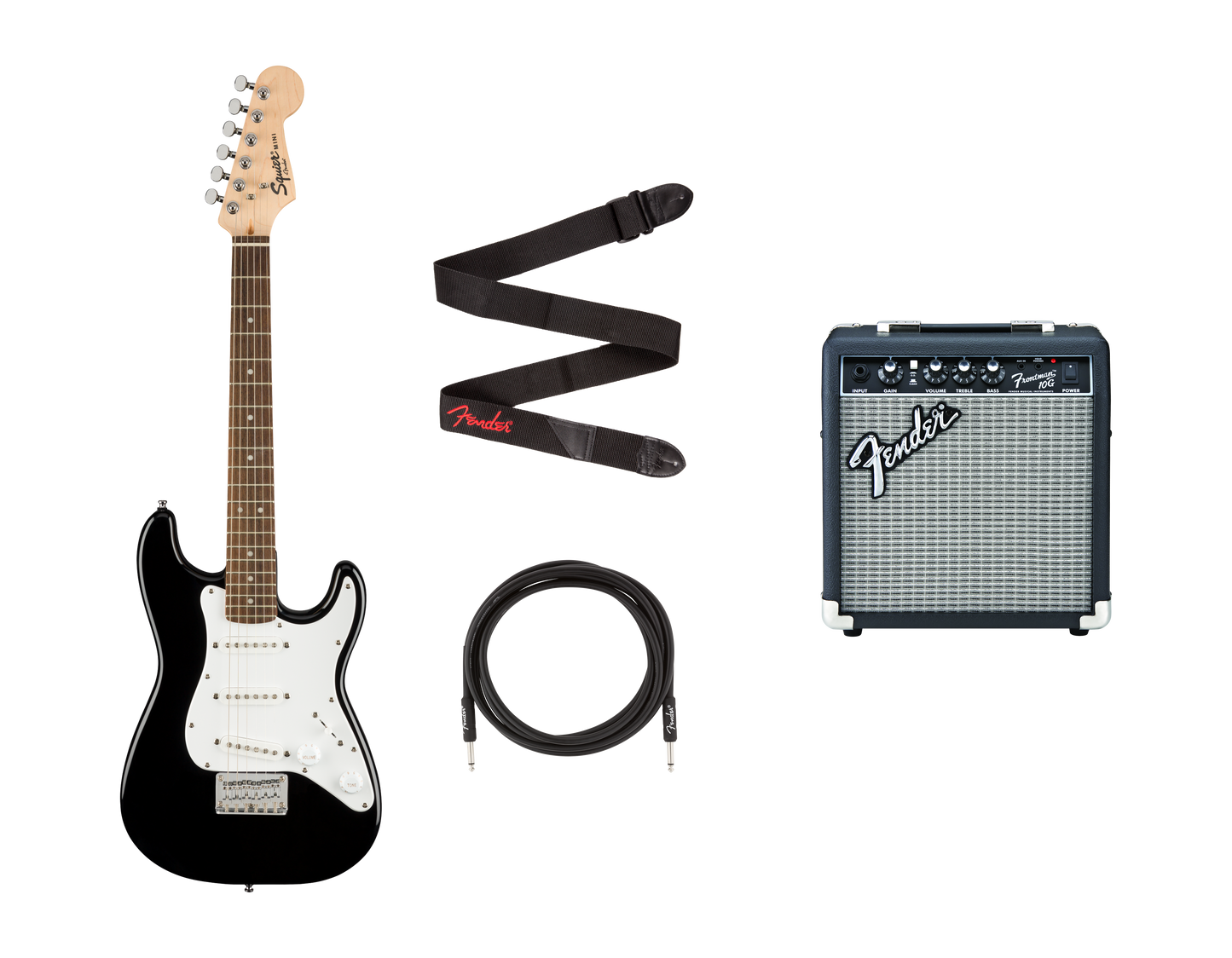 Zestaw Squier Mini Stratocaster, Czarny