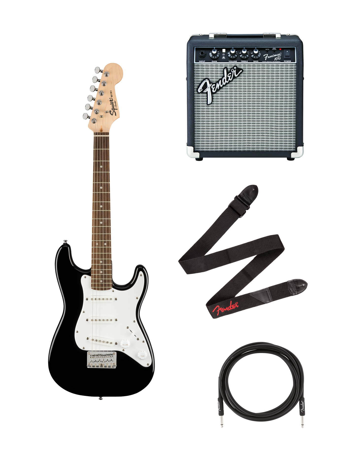 Zestaw Squier Mini Stratocaster, Czarny
